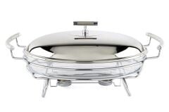 Perle Çelik Kapaklı Oval Isıtıcılı Servis 46x25x21cm