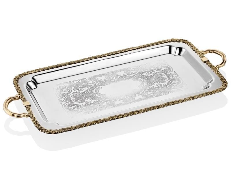 Black Pearl Halatlı Uzun Tepsi 59x31x5 Cm