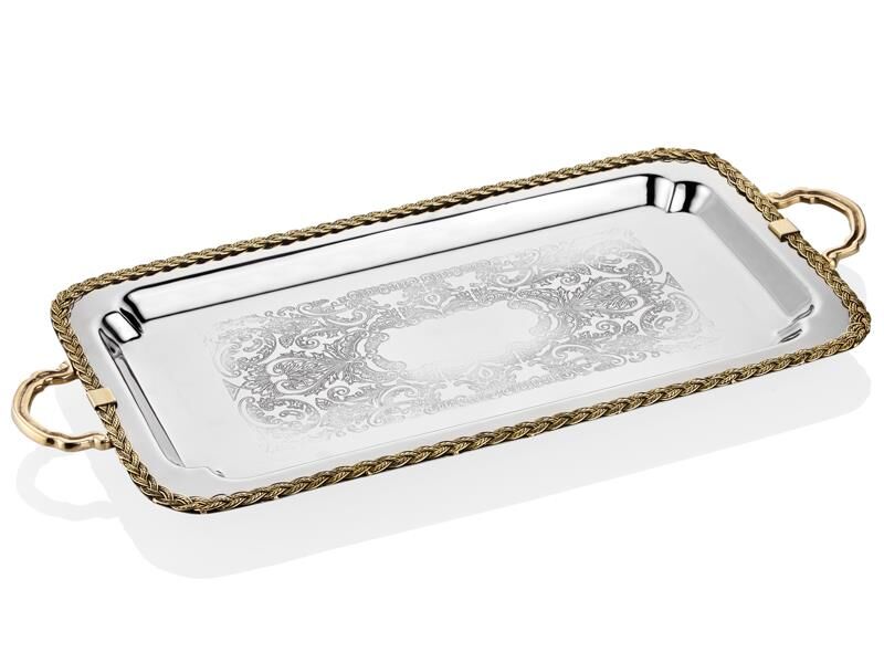 Black Pearl Halatlı Uzun Tepsi 59x31x5 Cm