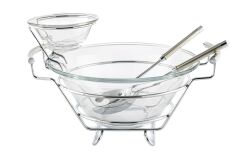 Perle Standlı Sos Ve Salata Kasesi Servis Seti 38x30x23cm