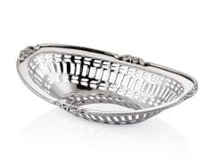 Jaali Oval Gümüş Ekmeklik 24x17x5,5 Cm