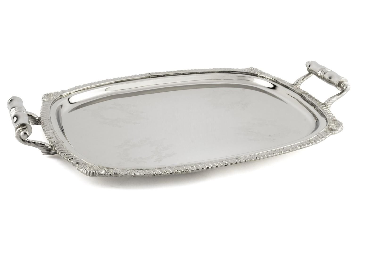 Luxe Metallic İşlemeli Tepsi 56x37x6cm
