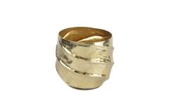 Shiny Gold Spiral Metal Saksı 21x18cm