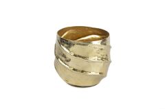 Shiny Gold Spiral Metal Saksı 21x18cm