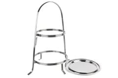 Gümüş 2 Katlı Metal Sunumluk 28x50cm