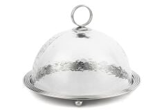 Gümüş Cam Kapaklı Sunumluk 29x22cm