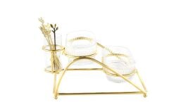 Gold 2 Katlı Metal Cam Servis 27x20x14cm