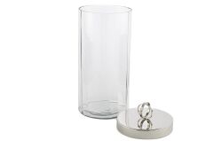 Gümüş Kapaklı Cam Kavanoz 13x26cm