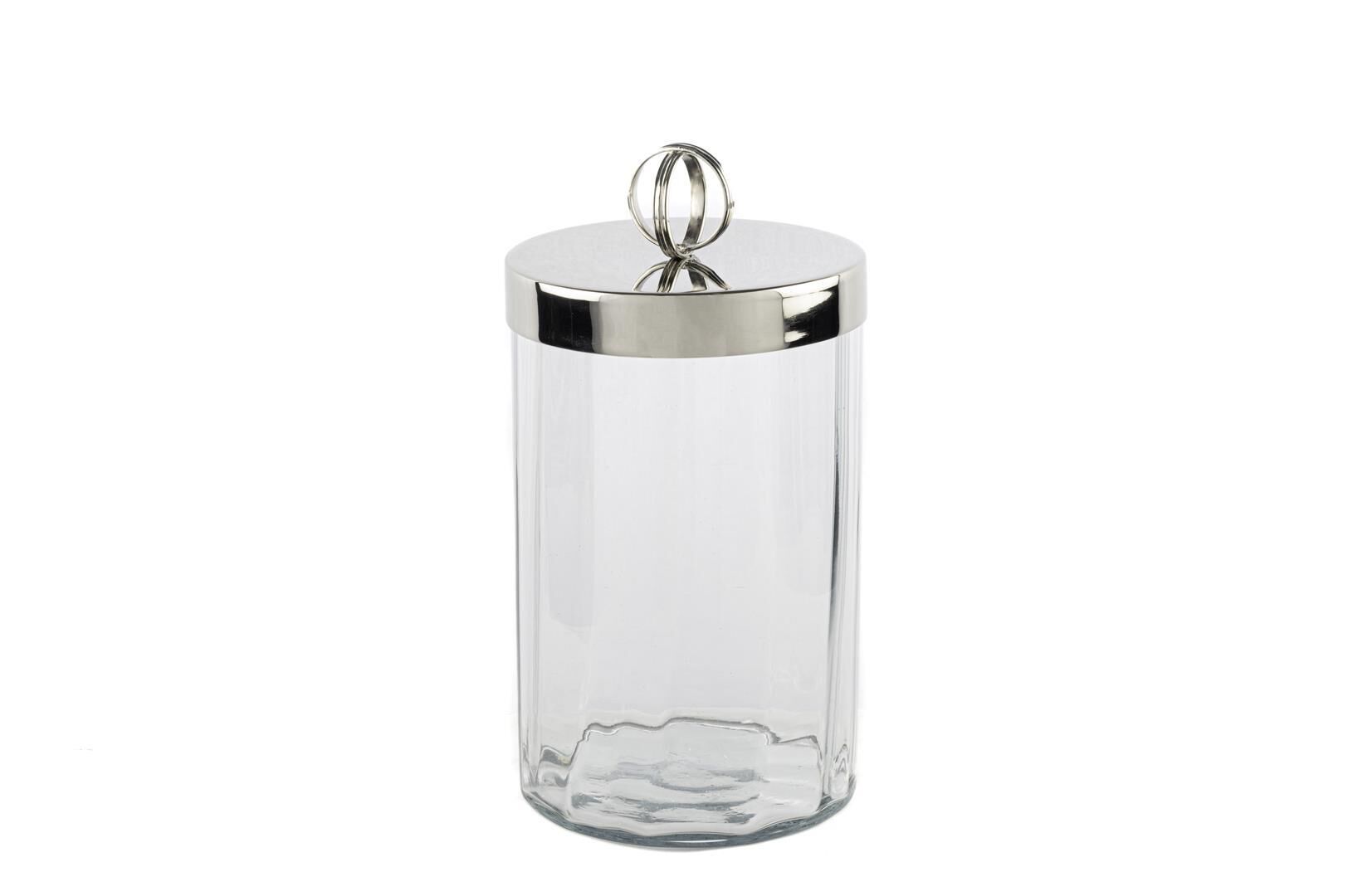 Gümüş Kapaklı Cam Kavanoz 13x20cm