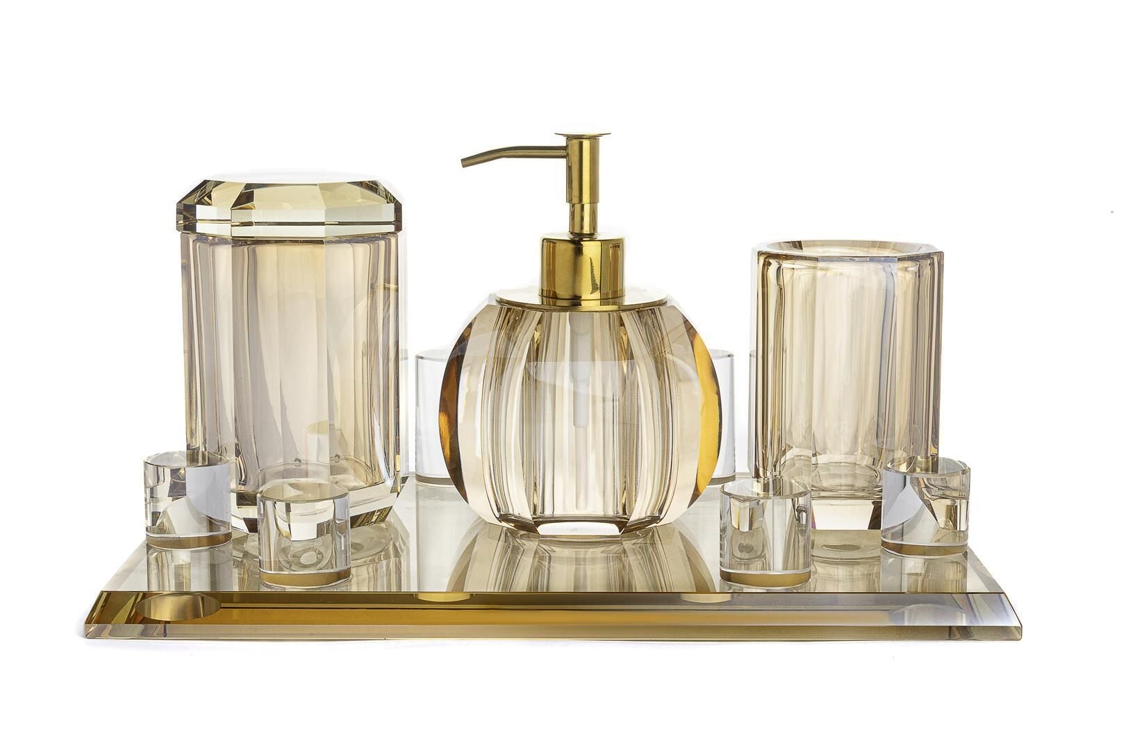 Şampanya Cam 4 Prç Banyo Seti 30x21cm