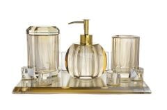 Şampanya Cam 4 Prç Banyo Seti 30x21cm
