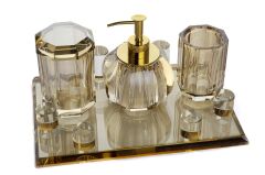 Şampanya Cam 4 Prç Banyo Seti 30x21cm