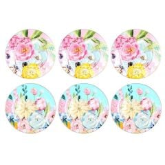 Peony Bone 6li 20cm Servis Tabağı Seti