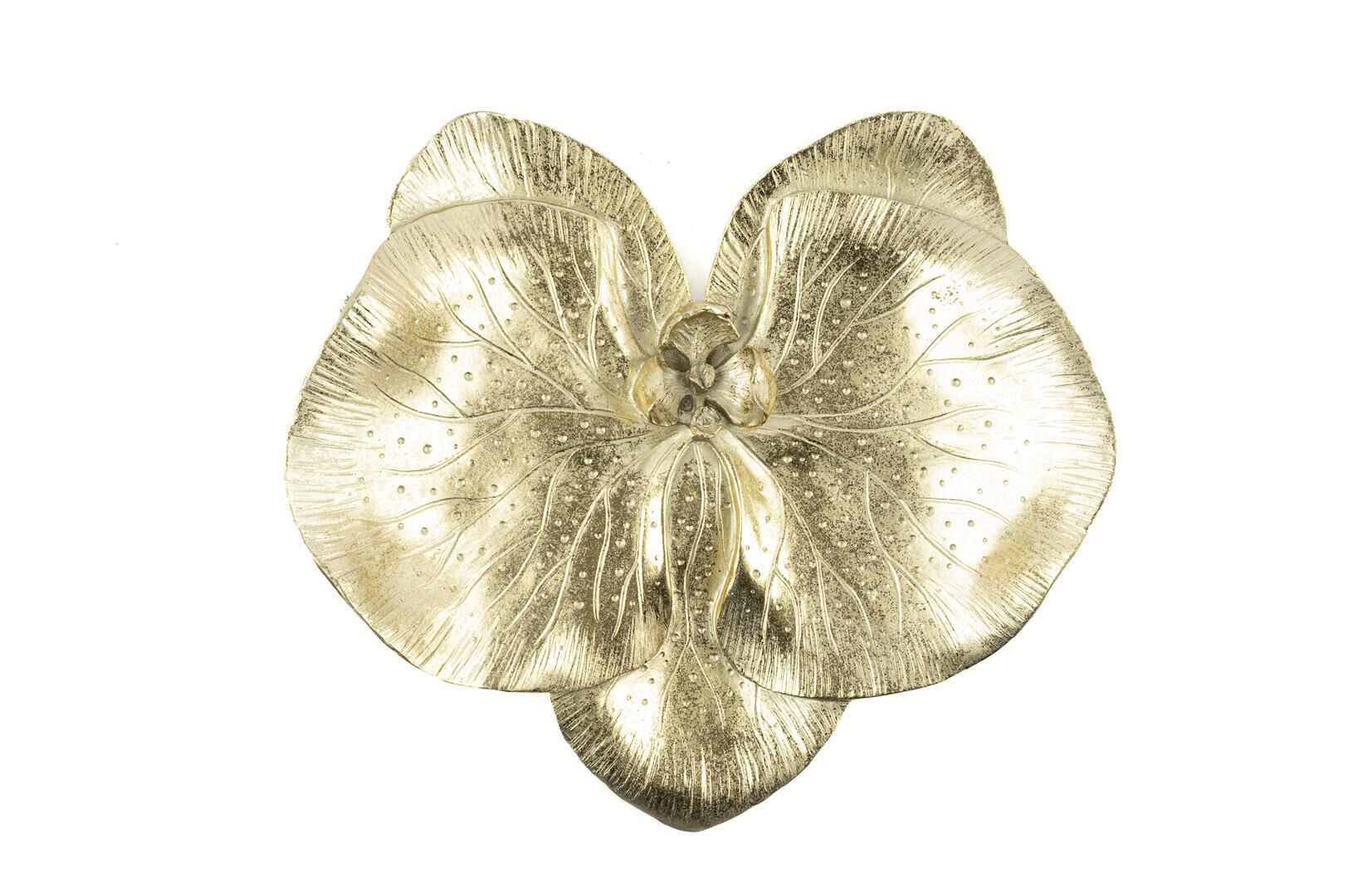 Dekoraif Altın Orkide Duvar Dekor 40x7x37 cm