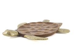 Gold Kaplumbağa Dekoratif Ahşap Tabak 45x34x6cm