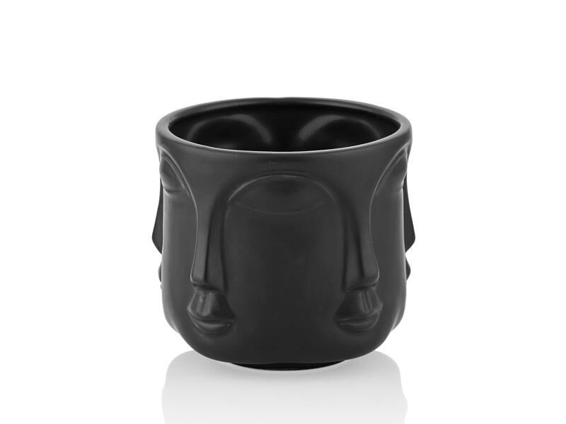 Havelka Suratlı Siyah Dekoratif Büyük Boy 11.5x11.5x10.5 Cm