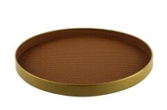 Flame Yuvarlak Ahşap Tepsi 36x3cm