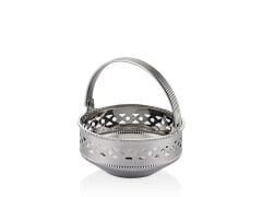 Jaali Kulplu Gümüş Küçük Şekerlik 10x10x10 Cm