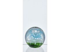 Pearl Blue Green Glass Decor 9x9x9 Cm