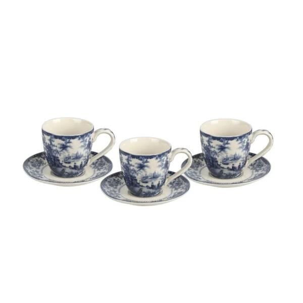 Florantine 6lı Kahve Fincanı Seti Mavi