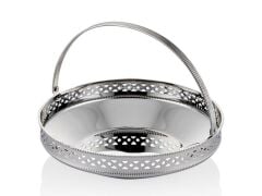 Jaali Kulplu Gümüş Büyük Şekerlik 23x23x18 Cm