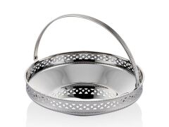 Jaali Kulplu Gümüş Büyük Şekerlik 23x23x18 Cm