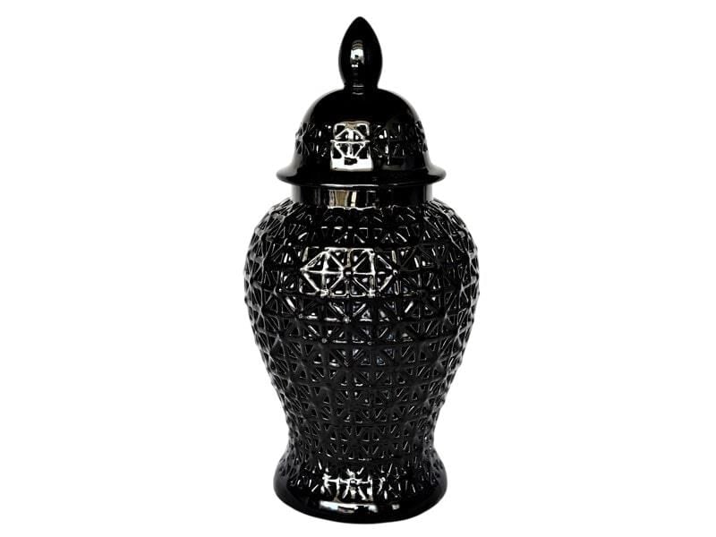 Delikli Desen Siyah Büyük Küp 40x40x86 Cm