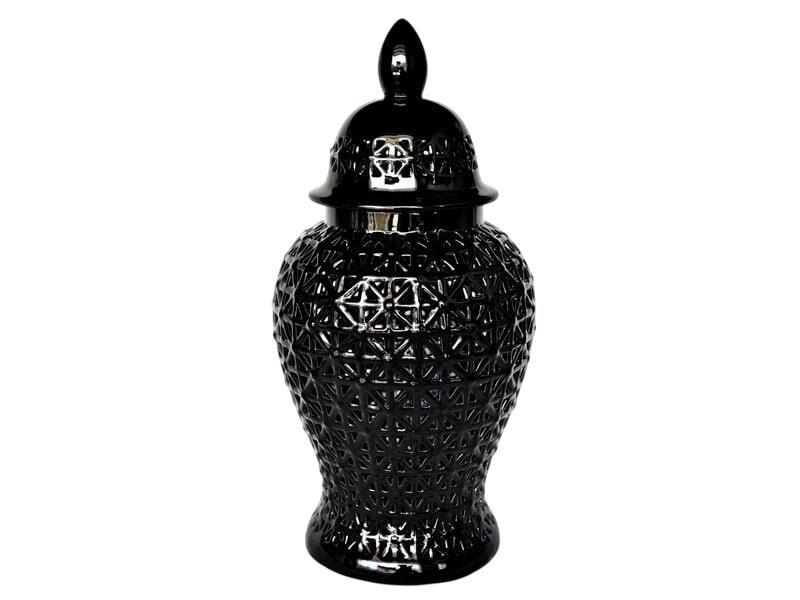 Delikli Desen Siyah Büyük Küp 40x40x86 Cm