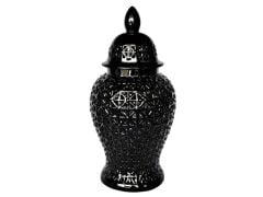 Delikli Desen Siyah Büyük Küp 40x40x86 Cm