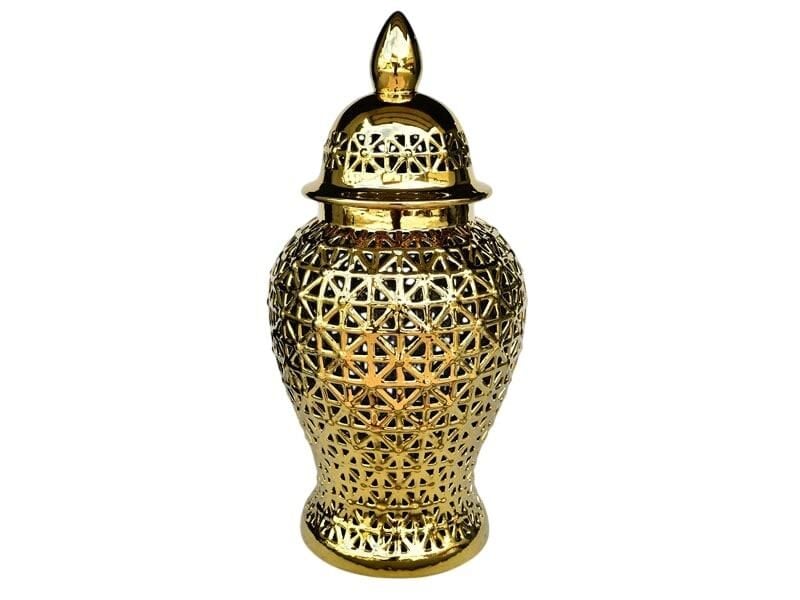 Delikli Desen Gold Orta Boy Küp 32x32x64 Cm
