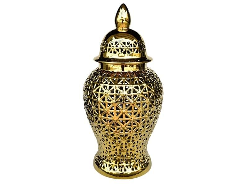Delikli Desen Gold Orta Boy Küp 32x32x64 Cm