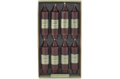 Mini Şamdan Bordo 8 li Set Mum