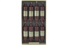Mini Şamdan Bordo 8 li Set Mum