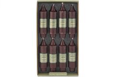 Mini Şamdan Bordo 8 li Set Mum