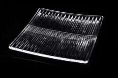 Kare 2li Cam Servis Tabak 28x28x2cm