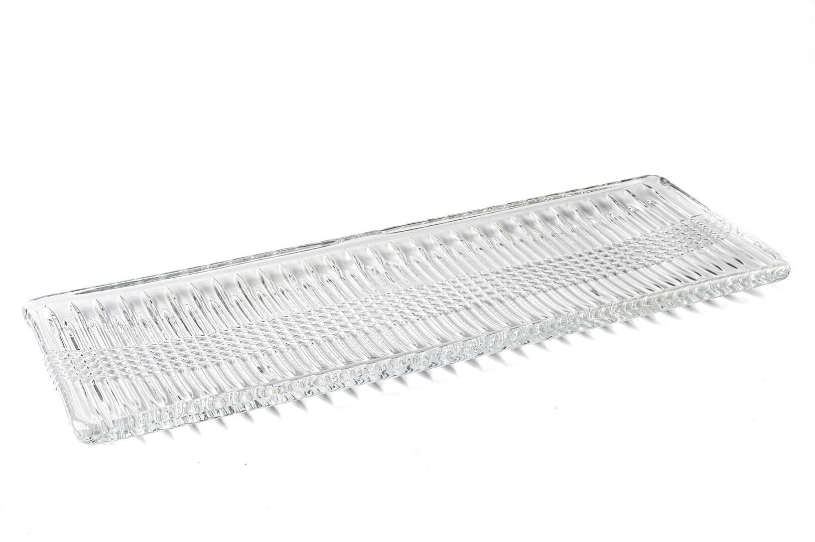 Büyük Dikdörtgen 2li Cam Servis Tabak 42x15x2cm