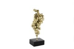 Siyah Kaideli Gold Üzüm Resin Dekor 14x13x36 cm