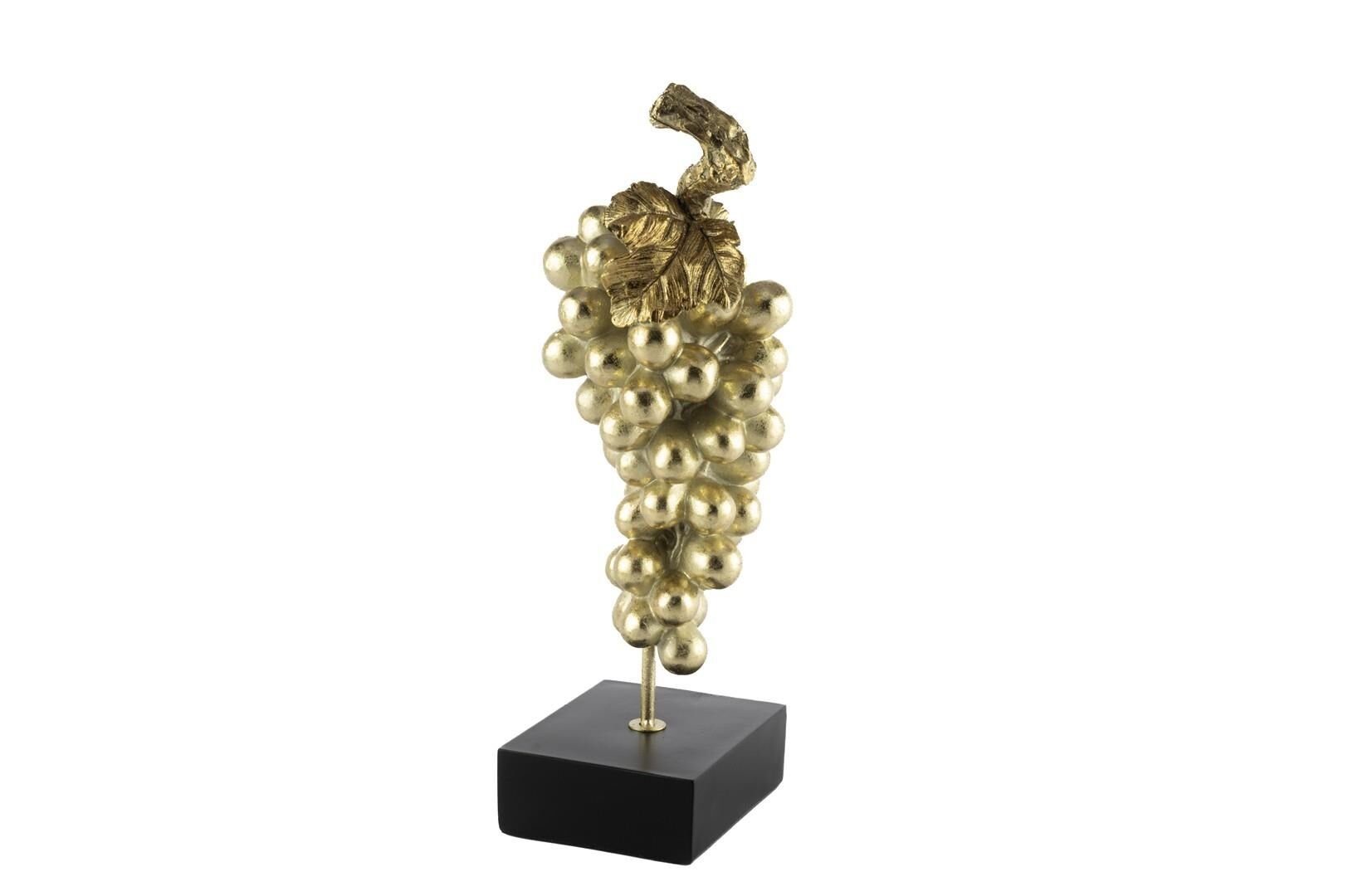 Siyah Kaideli Gold Üzüm Resin Dekor 14x13x41 cm