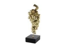 Siyah Kaideli Gold Üzüm Resin Dekor 14x13x41 cm