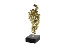 Siyah Kaideli Gold Üzüm Resin Dekor 14x13x41 cm