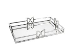 Gümüş Metal Aynalı Tepsi 41x26x7cm