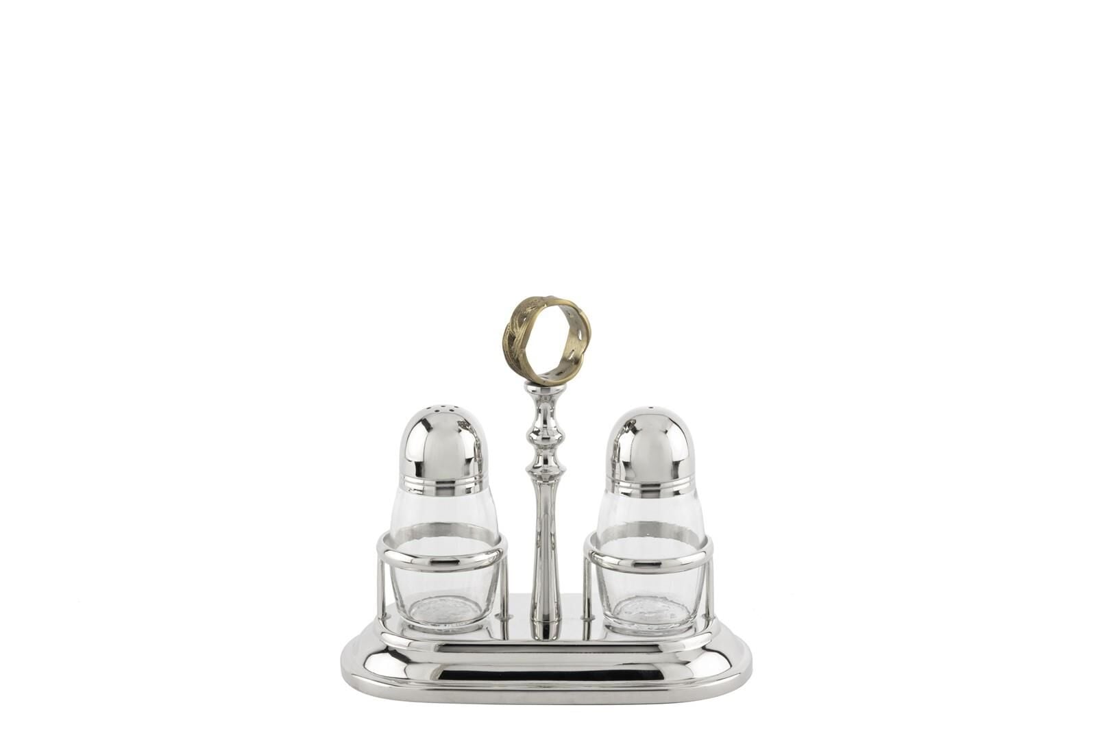 Gümüş Tuzluk Biberlik Seti 17x9x16cm