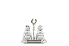 Gümüş Tuzluk Biberlik Seti 17x9x16cm