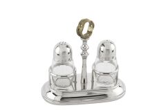 Gümüş Tuzluk Biberlik Seti 17x9x16cm