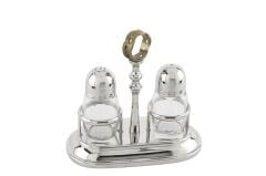 Gümüş Tuzluk Biberlik Seti 17x9x16cm