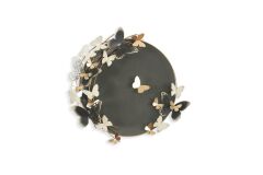 Kelebekli Metal Yuvarlak Duvar Panosu 73x71 cm