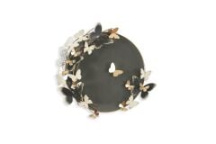 Kelebekli Metal Yuvarlak Duvar Panosu 73x71 cm