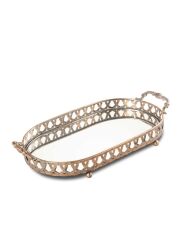 Antik Gold Oval Tepsi Küçük 42x21 cm