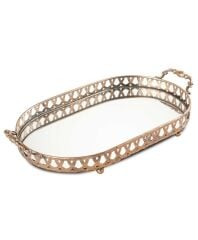 Antik Gold Oval Tepsi Büyük 46x25 cm