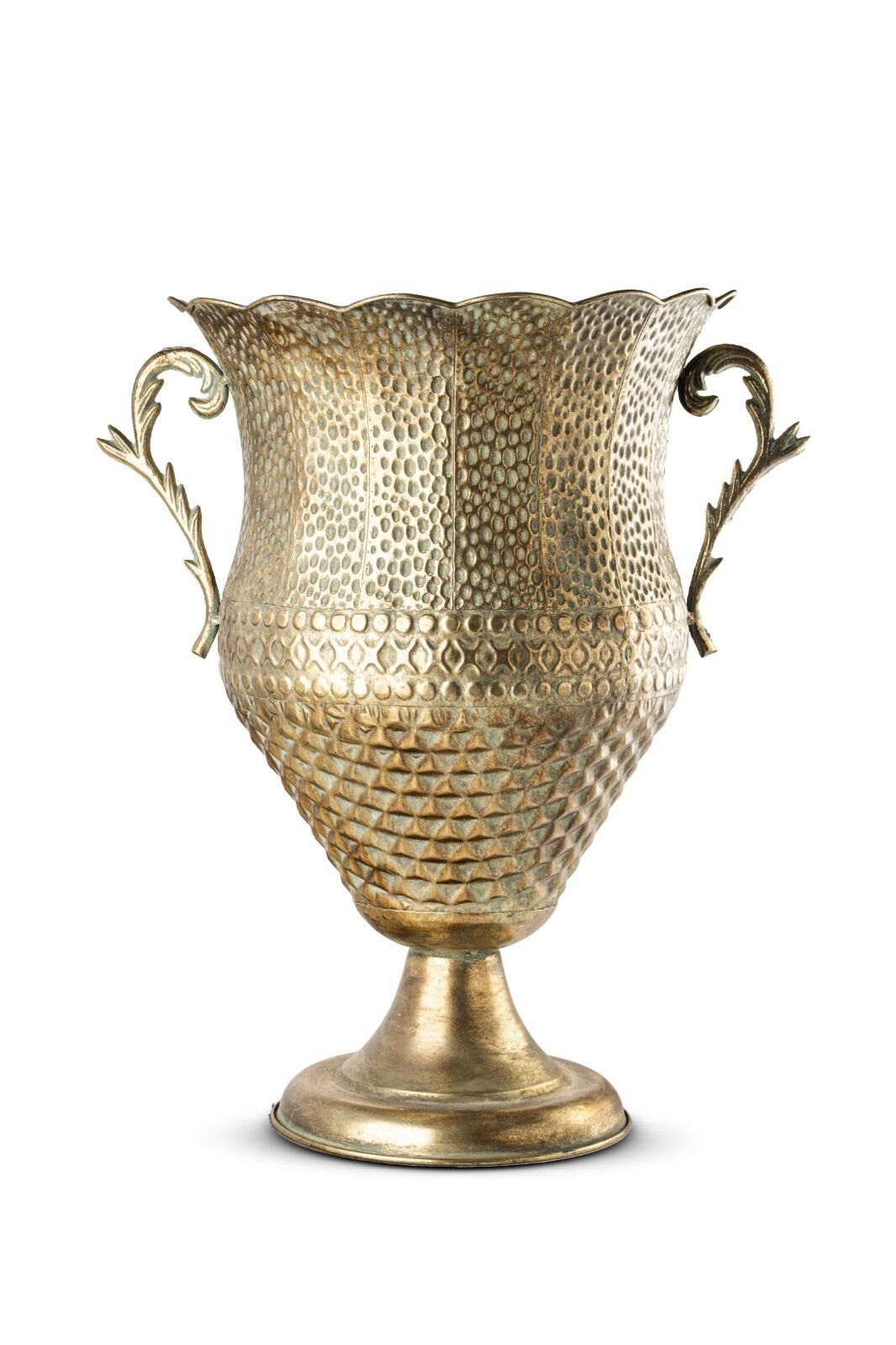 Antik Gold Metal Yer Vazosu 69*55 cm Ø41cm